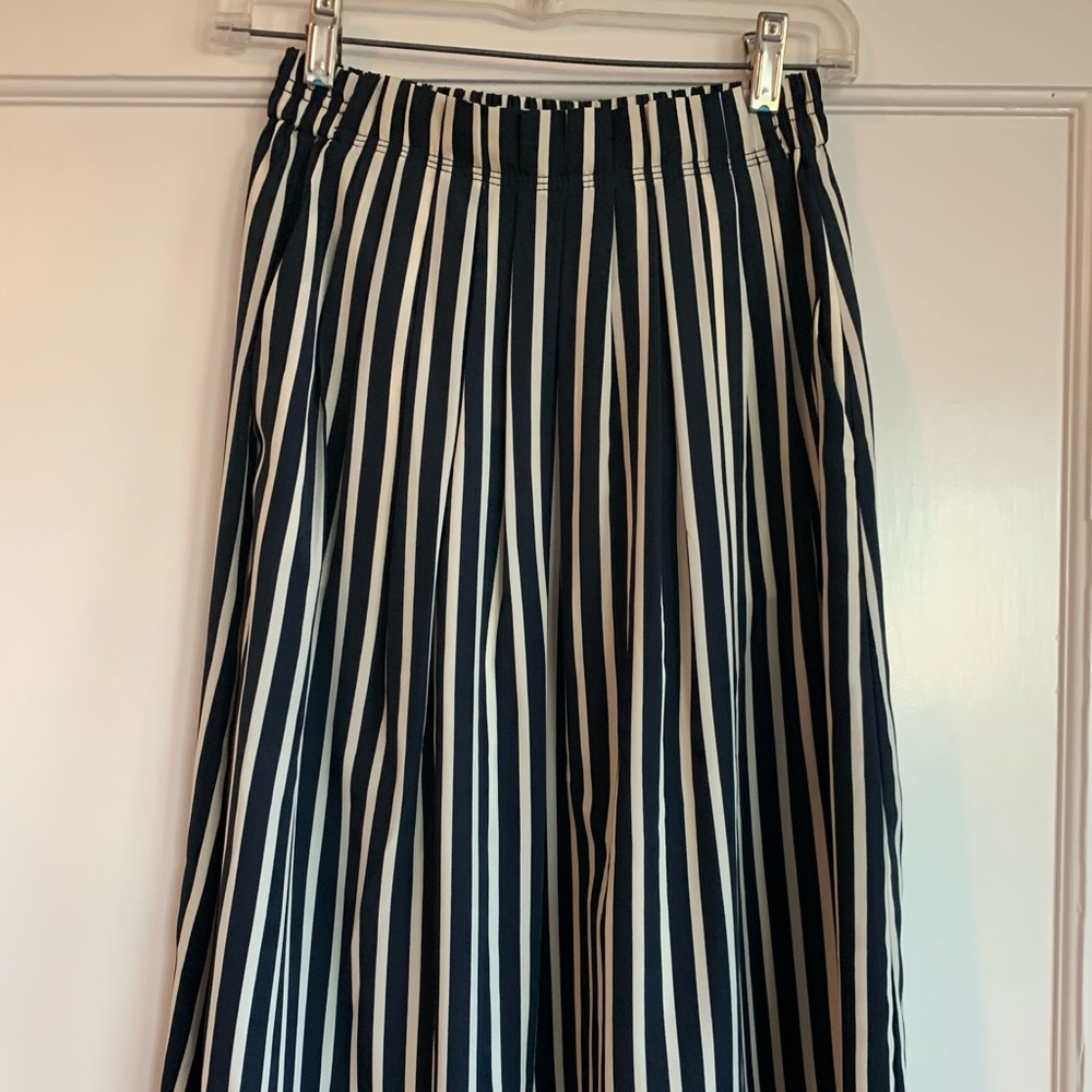 J Crew Striped Midi Skirt